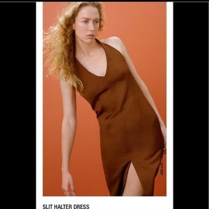 Zara slit halter dress